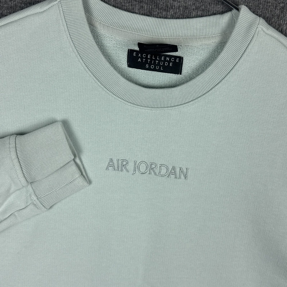 Nike Air Jordan Wordmark Sweatshirt Mens Small Gray Fleece Crewneck Pullover‎